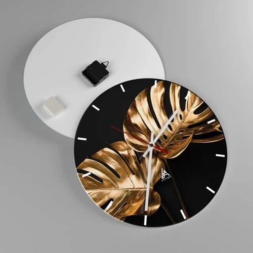 Wall clock - Clock on glass - Tresaures of Nature - 40x40 cm