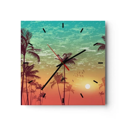 Wall clock - Clock on glass - Tropical Climate - 30x30 cm