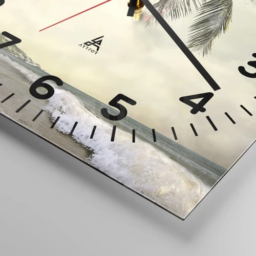 Wall clock - Clock on glass - Tropical Dream - 40x40 cm