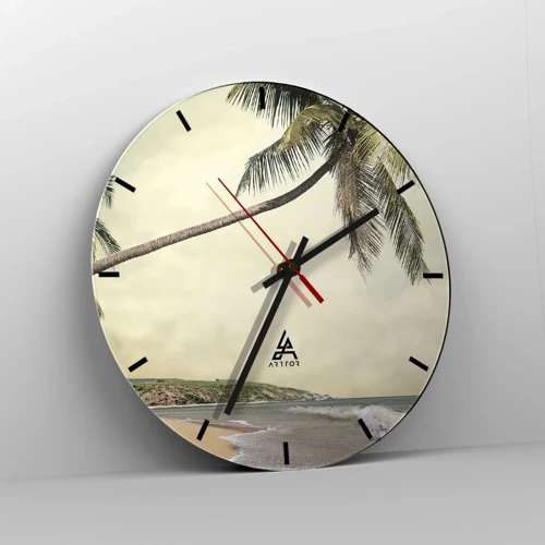 Wall clock - Clock on glass - Tropical Dream - 40x40 cm