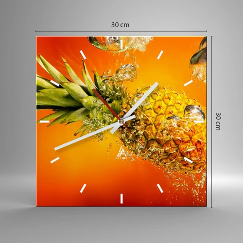 Wall clock - Clock on glass - Tropical Juicy Freshness - 30x30 cm