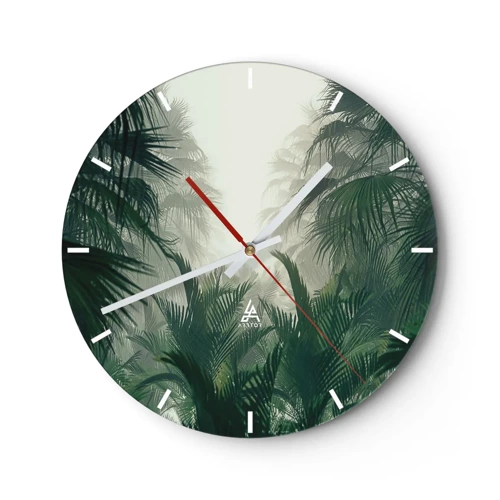 Wall clock - Clock on glass - Tropical Secret - 30x30 cm