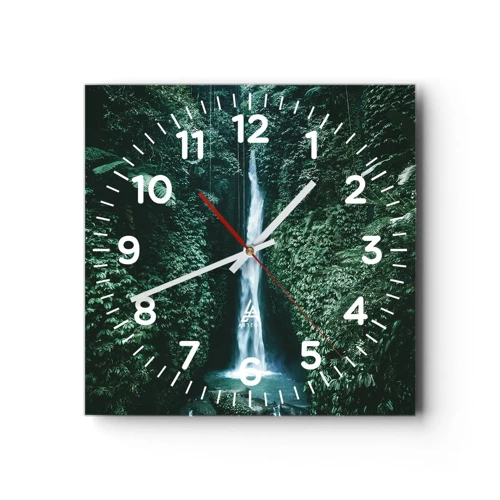 Wall clock - Clock on glass - Tropical Spring - 40x40 cm