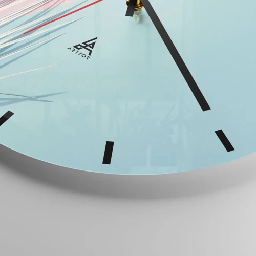 Wall clock - Clock on glass - Tropical impression - 30x30 cm