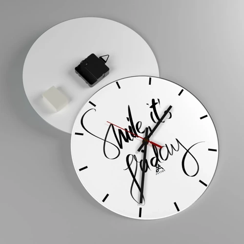 Wall clock - Clock on glass - True Joy - 30x30 cm