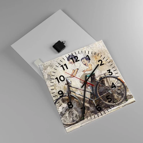 Wall clock - Clock on glass - True or False? - 40x40 cm