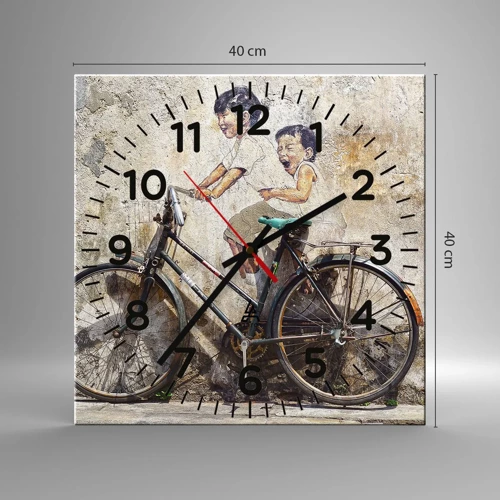 Wall clock - Clock on glass - True or False? - 40x40 cm