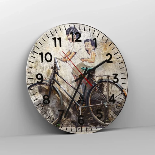 Wall clock - Clock on glass - True or False? - 40x40 cm