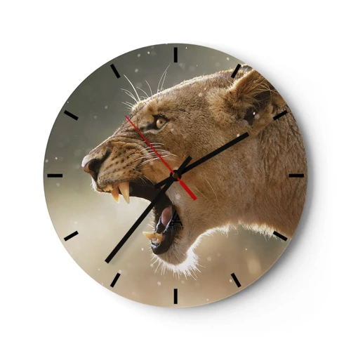 Wall clock - Clock on glass - Try Not to Listen - 30x30 cm