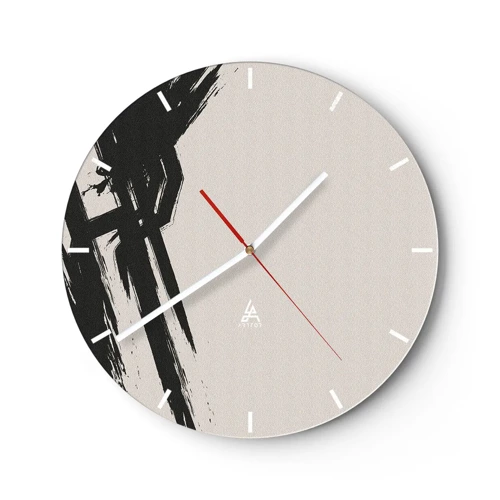 Wall clock - Clock on glass - Uncontrollable Rush - 30x30 cm