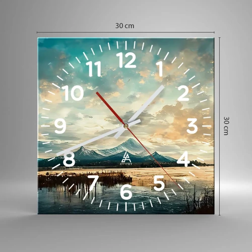 Wall clock - Clock on glass - Under Heaven's Protection - 30x30 cm