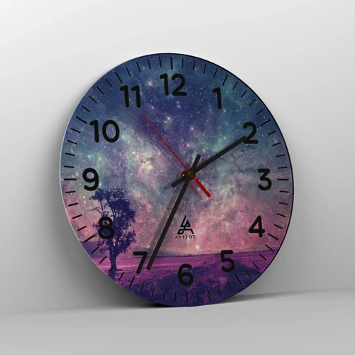 Wall clock - Clock on glass - Under Magical Sky - 40x40 cm