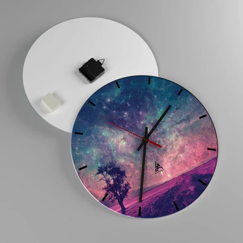 Wall clock - Clock on glass - Under Magical Sky - 40x40 cm