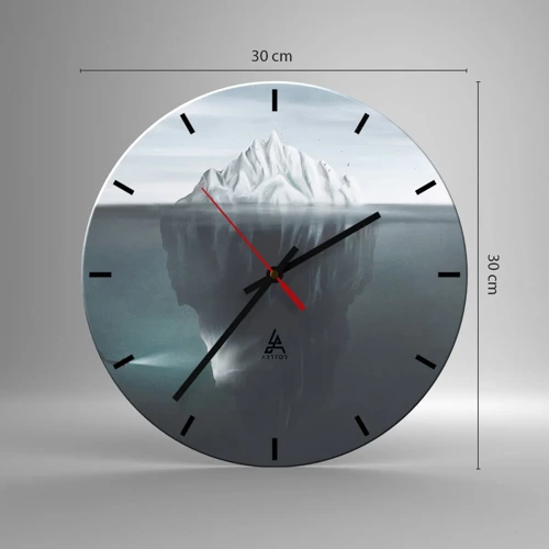 Wall clock - Clock on glass - Underwater Secret - 30x30 cm