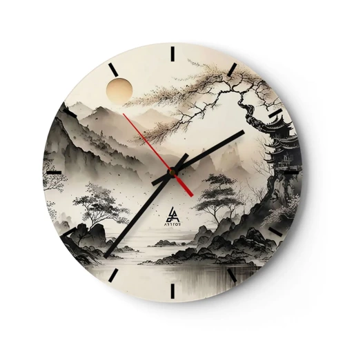 Wall clock - Clock on glass - Unique Charm of the Orient - 30x30 cm