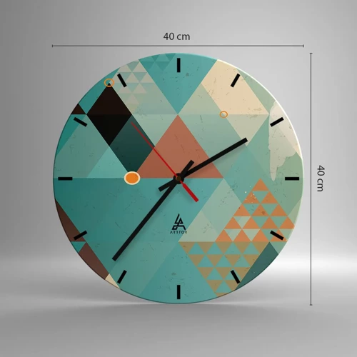 Wall clock - Clock on glass - Unity in Multitude, Multitude of Unity - 40x40 cm