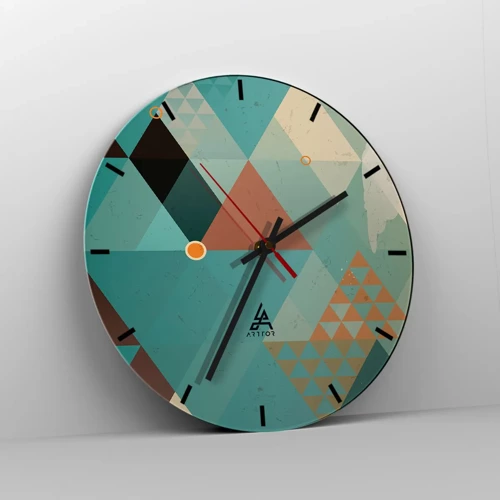 Wall clock - Clock on glass - Unity in Multitude, Multitude of Unity - 40x40 cm