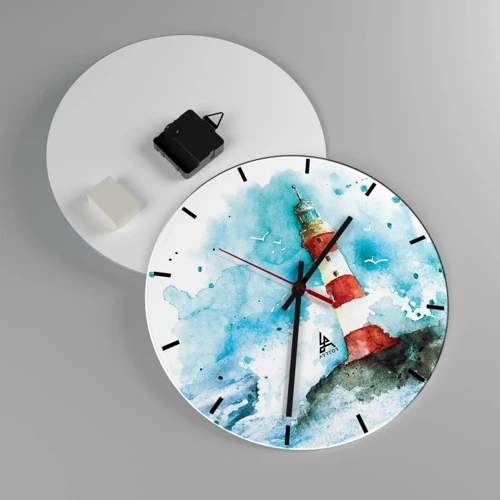 Wall clock - Clock on glass - Unity of Elements - 30x30 cm