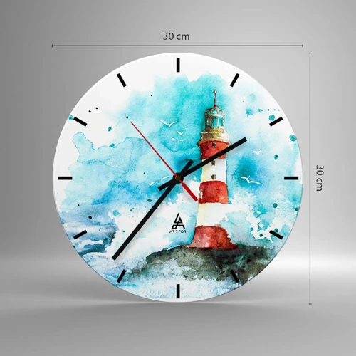 Wall clock - Clock on glass - Unity of Elements - 30x30 cm