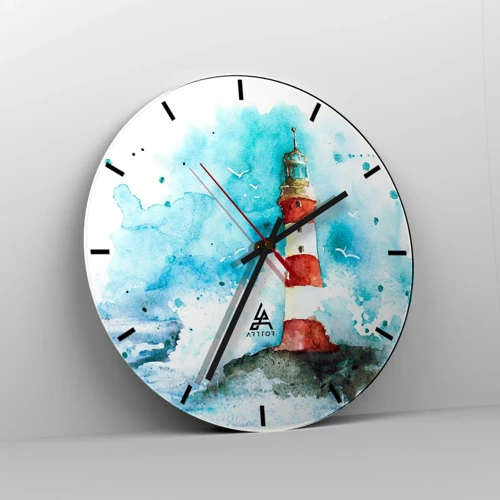 Wall clock - Clock on glass - Unity of Elements - 30x30 cm