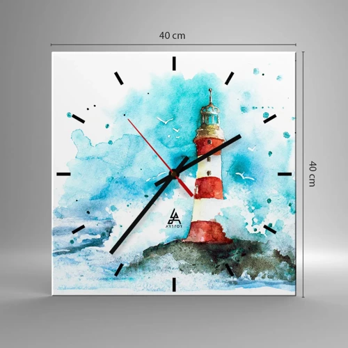 Wall clock - Clock on glass - Unity of Elements - 40x40 cm