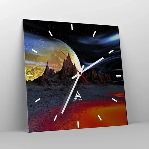 Wall clock - Clock on glass - Unknown World - 30x30 cm