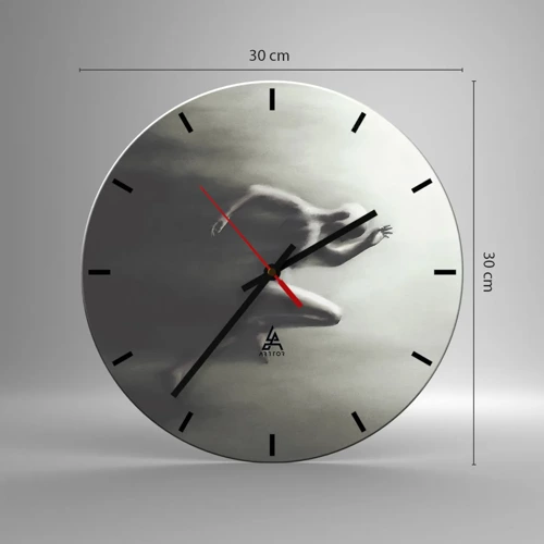 Wall clock - Clock on glass - Unstoppable - 30x30 cm