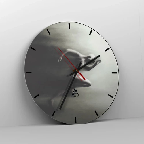 Wall clock - Clock on glass - Unstoppable - 30x30 cm