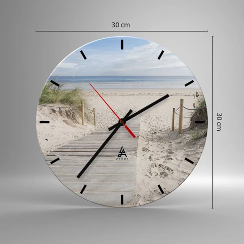 Wall clock - Clock on glass - Until the Horizon - 30x30 cm