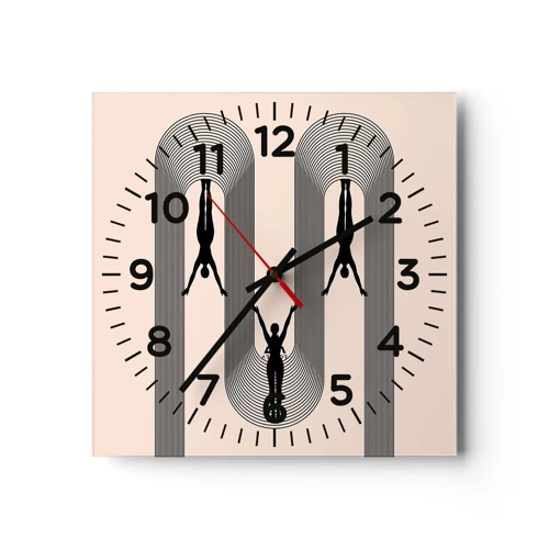 Wall clock - Clock on glass - Upside Down - 30x30 cm