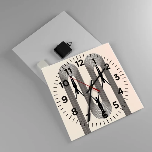 Wall clock - Clock on glass - Upside Down - 30x30 cm