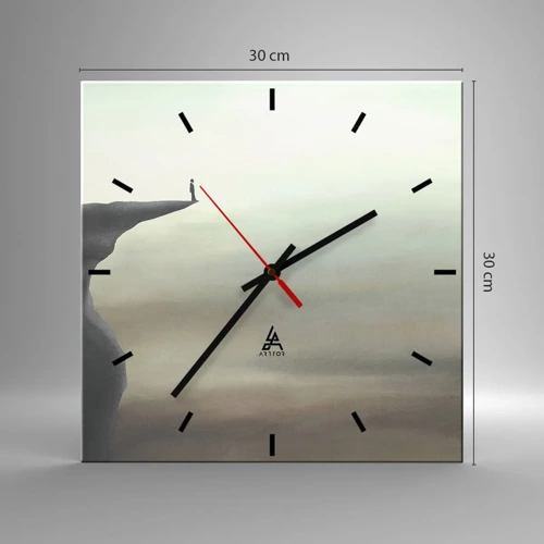 Wall clock - Clock on glass - Upwards, Naturally! - 30x30 cm