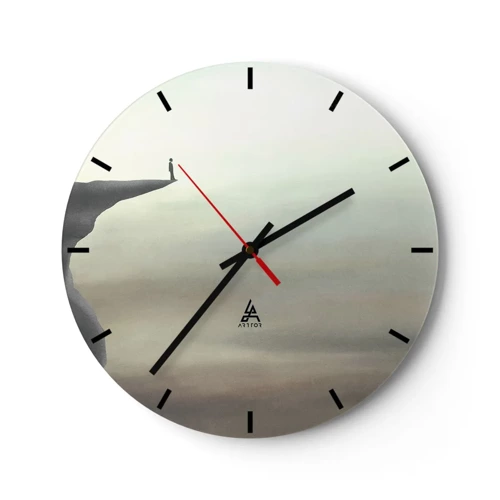 Wall clock - Clock on glass - Upwards, Naturally! - 30x30 cm