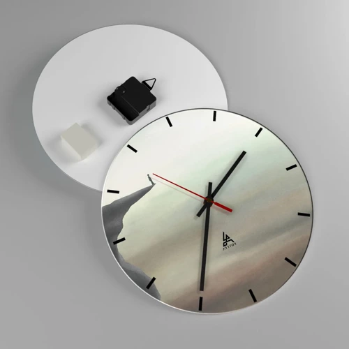 Wall clock - Clock on glass - Upwards, Naturally! - 30x30 cm