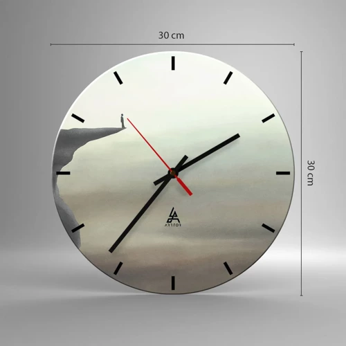 Wall clock - Clock on glass - Upwards, Naturally! - 30x30 cm