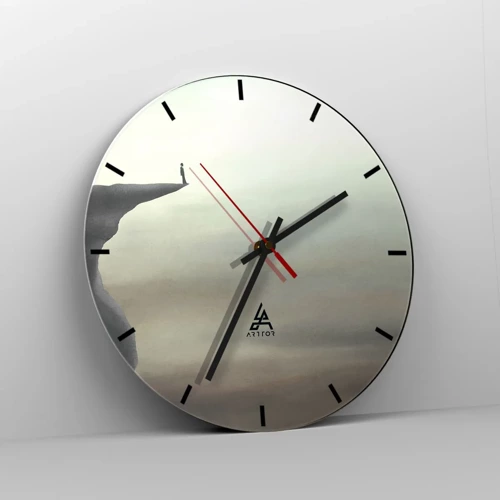 Wall clock - Clock on glass - Upwards, Naturally! - 30x30 cm