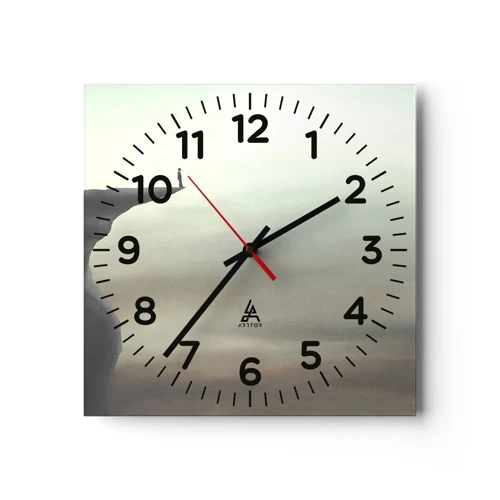 Wall clock - Clock on glass - Upwards, Naturally! - 30x30 cm