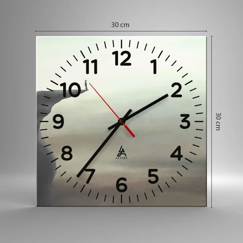 Wall clock - Clock on glass - Upwards, Naturally! - 30x30 cm