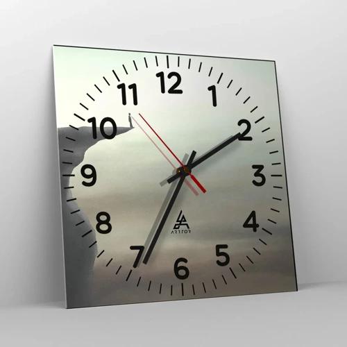 Wall clock - Clock on glass - Upwards, Naturally! - 30x30 cm