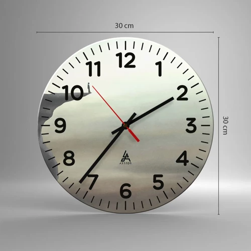 Wall clock - Clock on glass - Upwards, Naturally! - 30x30 cm