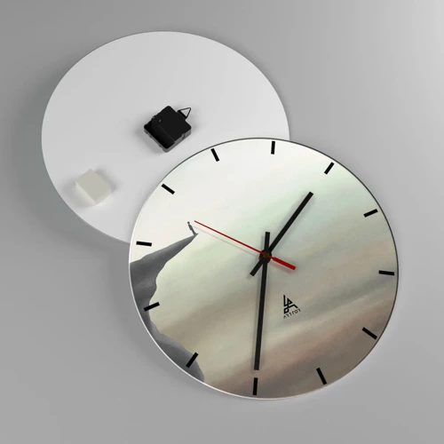 Wall clock - Clock on glass - Upwards, Naturally! - 40x40 cm