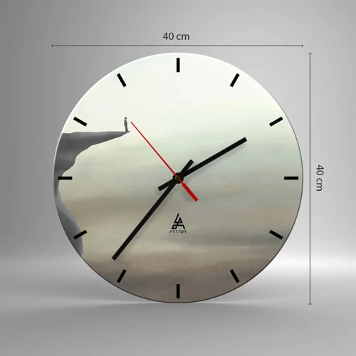 Wall clock - Clock on glass - Upwards, Naturally! - 40x40 cm