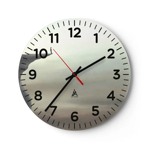 Wall clock - Clock on glass - Upwards, Naturally! - 40x40 cm