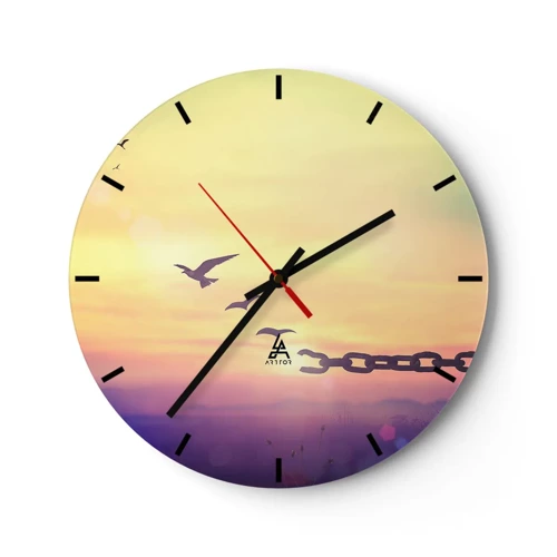 Wall clock - Clock on glass - Victory of Freedom - 30x30 cm