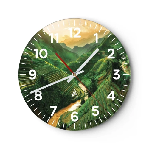 Wall clock - Clock on glass - Vietnamese Valley - 30x30 cm