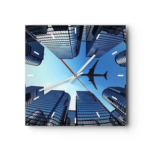 Wall clock - Clock on glass - View from a Glass Gorge - 30x30 cm