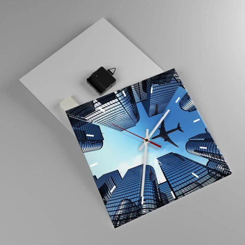 Wall clock - Clock on glass - View from a Glass Gorge - 30x30 cm