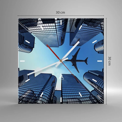 Wall clock - Clock on glass - View from a Glass Gorge - 30x30 cm