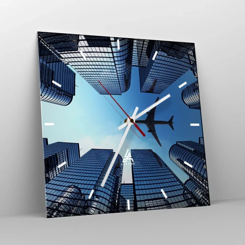 Wall clock - Clock on glass - View from a Glass Gorge - 30x30 cm