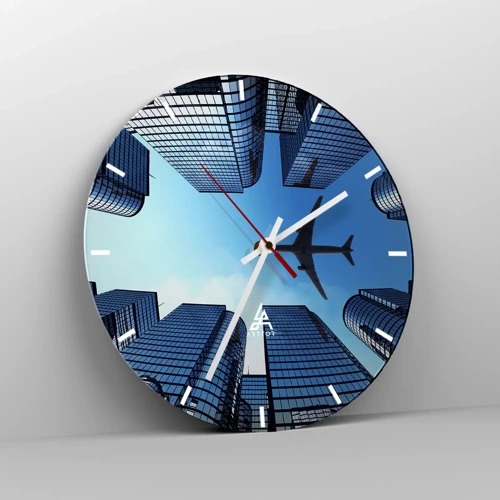 Wall clock - Clock on glass - View from a Glass Gorge - 30x30 cm